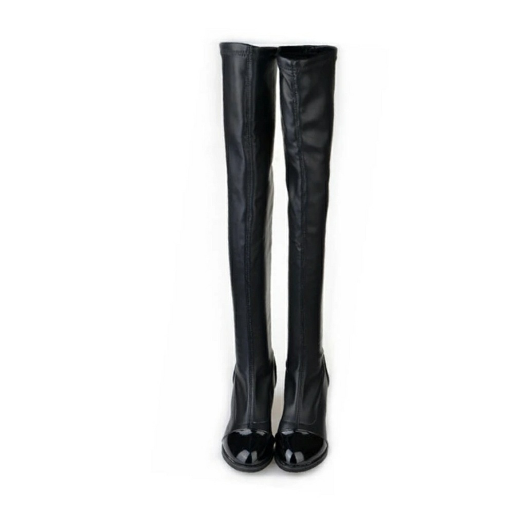 - Black over the knee boots